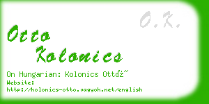 otto kolonics business card